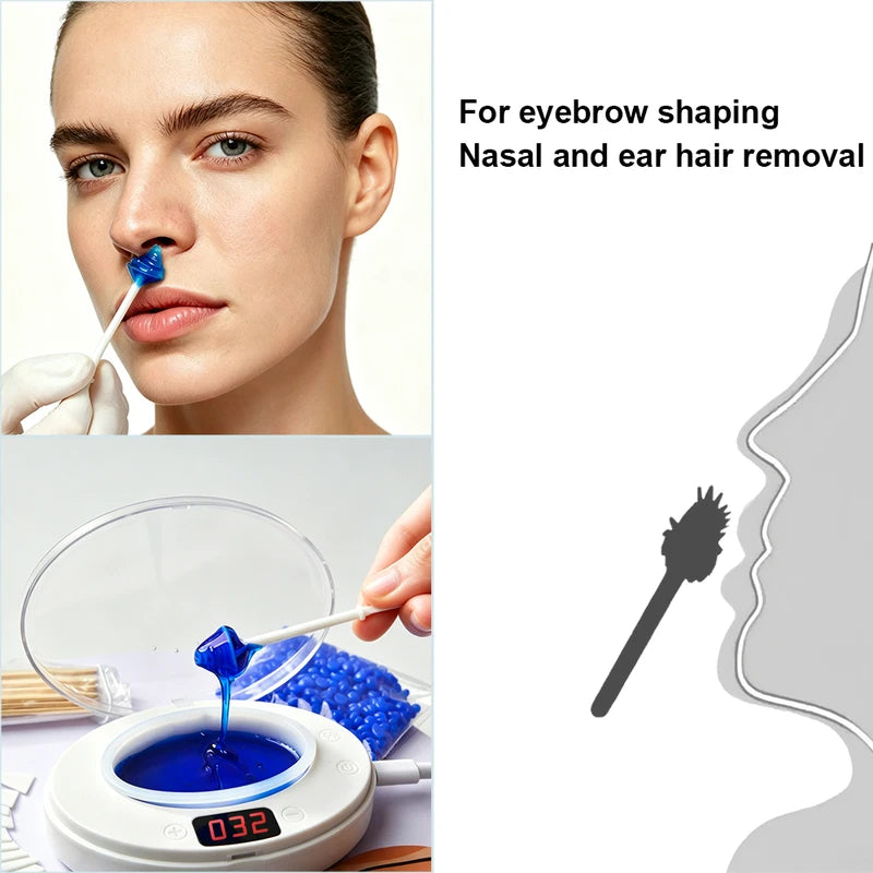 Mini Wax Heater Machine for Hair Removal with Silicone Bowl - Portable Wax Warmer for Home Salon