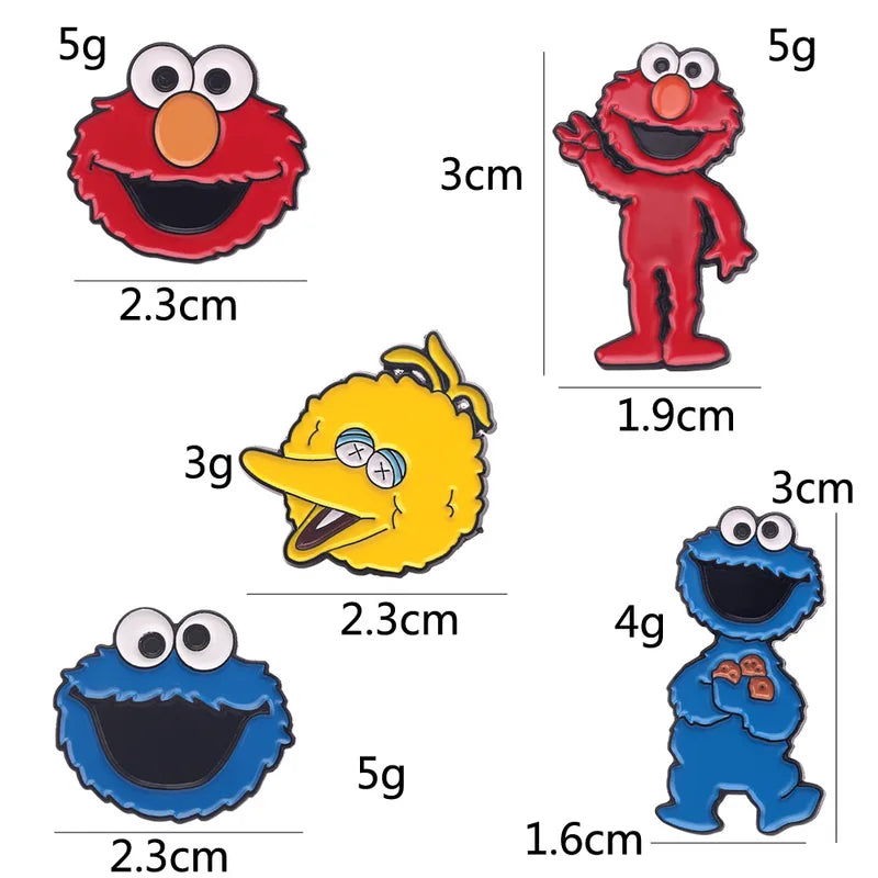 5Pcs Cartoon Animal Enamel Brooch Set Cute Jewelry Lapel Pins for Clothing