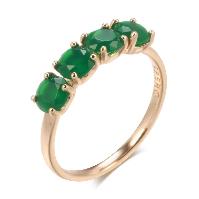 18K Rose Gold Emerald Ring for Women - Fine Jewelry Gift Box Included