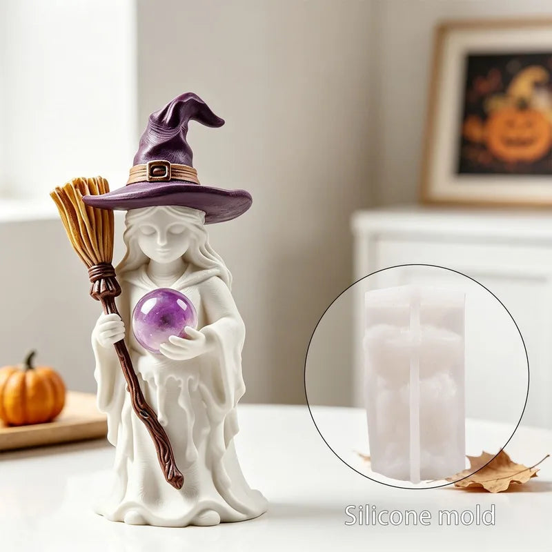Halloween Witch Silicone Mold for Candle Making Resin Crafts Home Decor