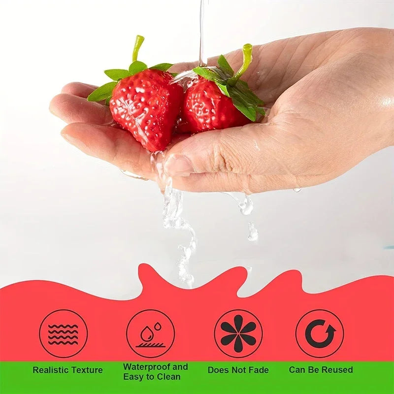 Artificial Strawberry Fruit Set for Home Decor, Parties & Photography - Multiple Sizes