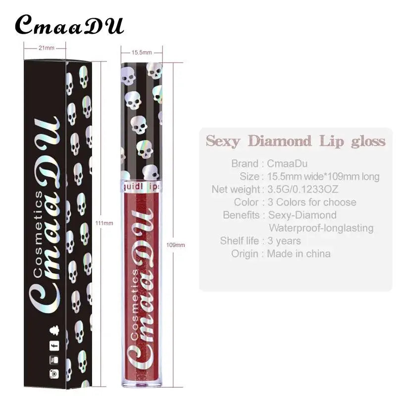 8-Color Shiny Lip Gloss Set with Diamond Finish for Women and Girls
