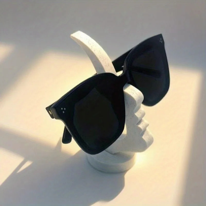 3D Face-Shaped Eyeglass Holder Stand - Creative Desk Organizer & Glasses Storage Rack