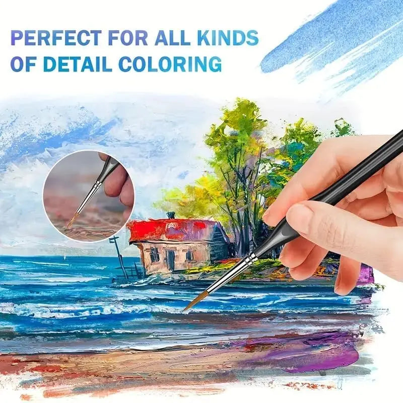 10-Piece Fine Detail Paint Brush Set for Miniatures, Nails, Face & Art