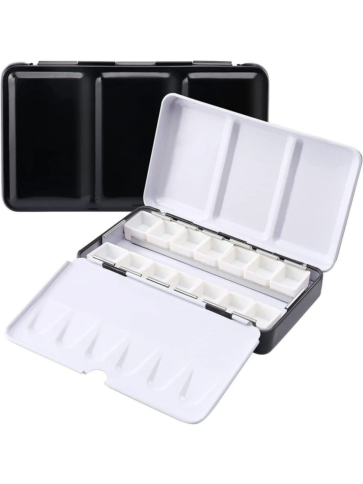 Empty Watercolor Palette with 14 Half Pans Metal Paint Case for DIY Travel Art
