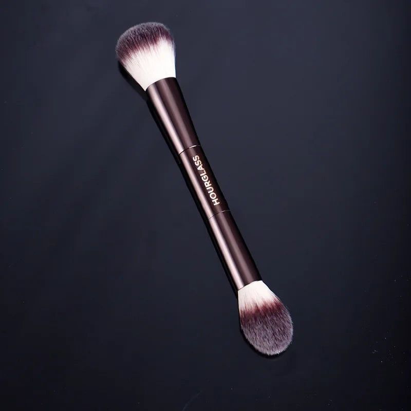 Double Head Powder Makeup Brush No.18 - Soft Synthetic Fiber Face Brush