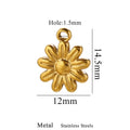 10pcs Stainless Steel Charms for Jewelry Making - Sun Moon Flower Pendants, Gold & Silver Plated