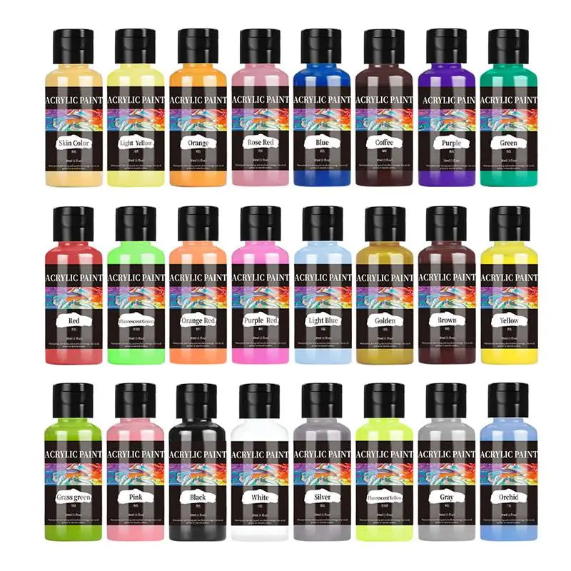 Acrylic Paint Set 30ml for Leather Fabric Glass Wood Clothing DIY Art