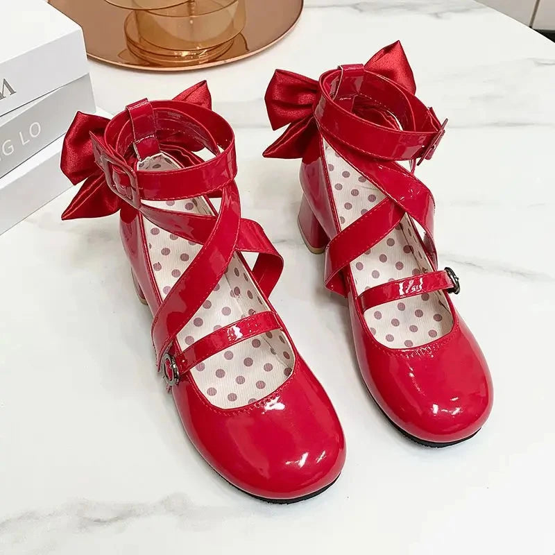 Anime Madoka Magica Cosplay Shoes Girls High Heels Leather Boots Halloween Costume