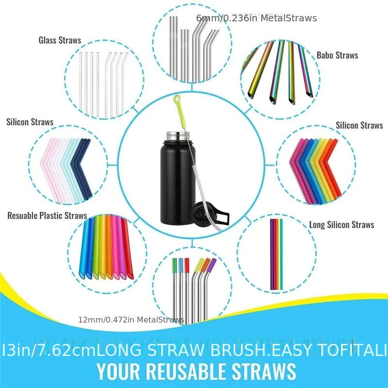 Flexible Long Handle Cleaning Brush Set for Bottles, Cups, Mugs - Household Kitchen Cleaning