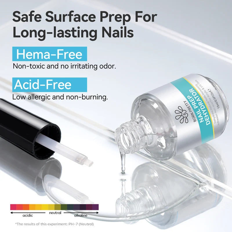 Nail Prep Dehydrator & Primer Kit - Acid-Free Base Coat for Acrylic & Gel Nails