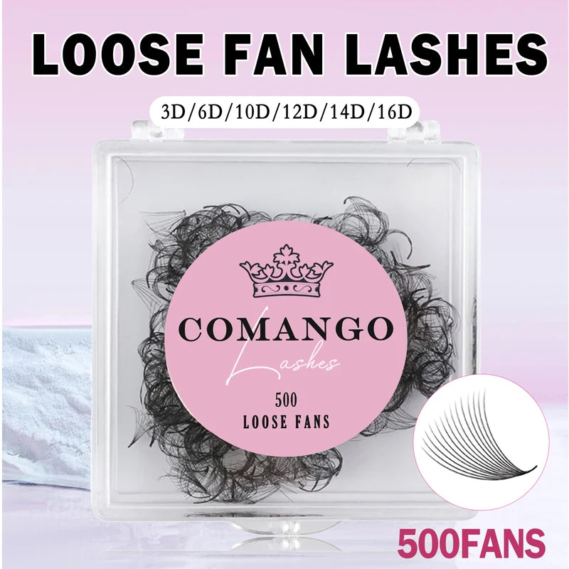 Premade Russian Volume Eyelash Fans 3D-16D for Lash Extensions - Sharp Stem Thin Base