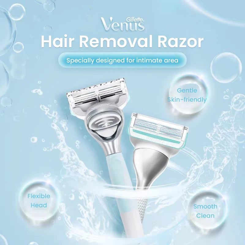 Women's Bikini & Body Hair Removal Razor with Irritation Bar - Blue