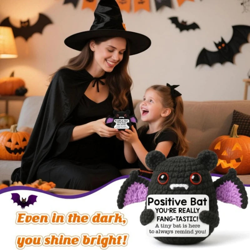Handmade Bat Doll Ornament - Halloween Egg Decor for Room & Party Gift