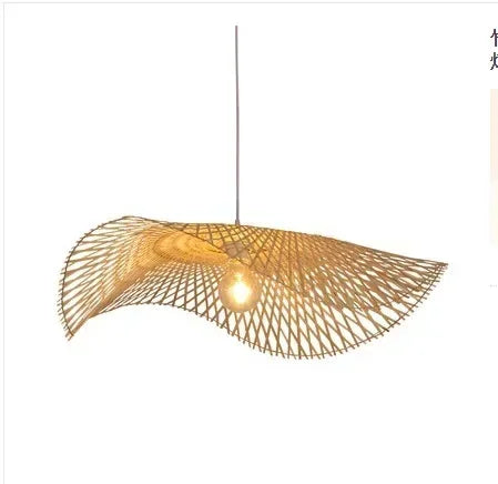 Eco-Friendly Bamboo Pendant Lights E27 Ceiling Fixture for Home & Restaurant