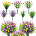 Artificial Flowers Outdoor UV Resistant 20 Bundles for Garden Porch Patio - Fake Floral Decor