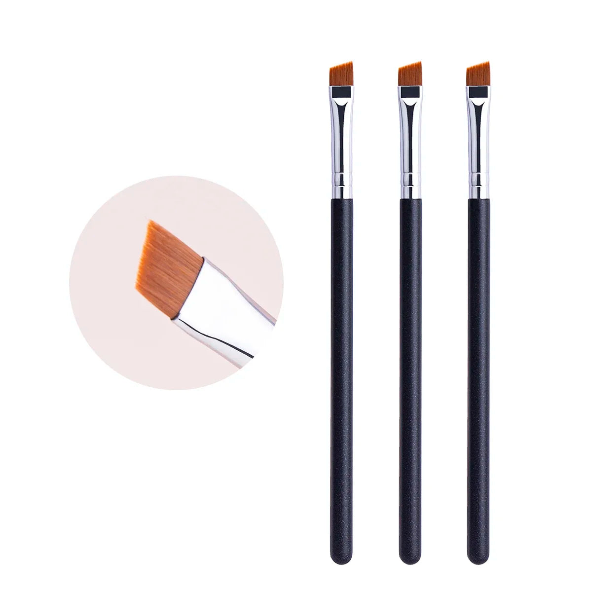 Ultrathin Eyebrow & Eyeliner Makeup Brush Set - Flat & Contour Tools