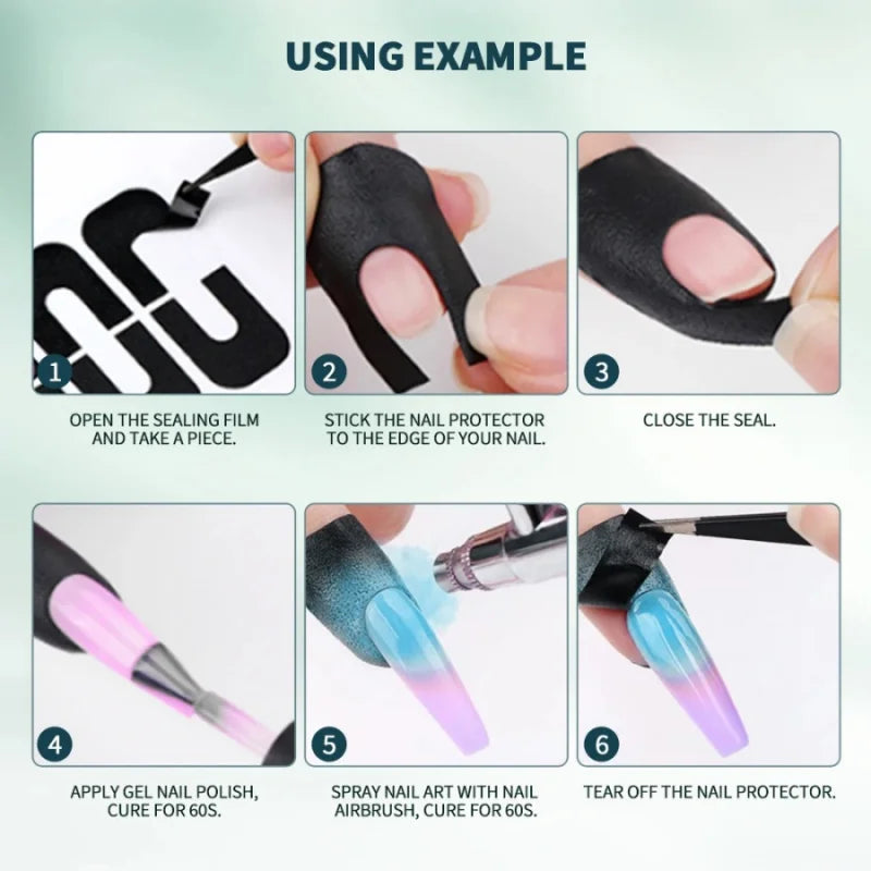 Nail Art Anti-Spill Stickers U-Shape Finger Edge Protectors for Nail Polish & Gel