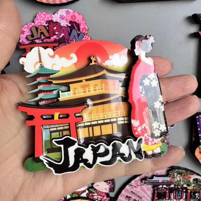 Japanese Landmark Refrigerator Magnets Set - Osaka Mount Fuji Tokyo Tower Hakone