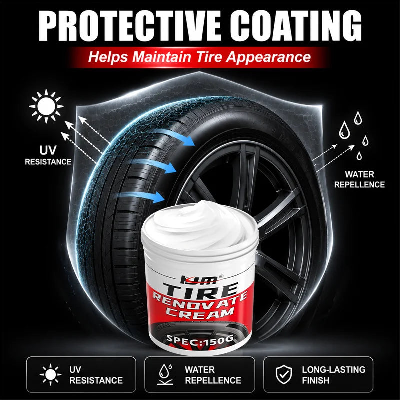 Car Tire Care Wax Protective Coating 150g Gloss Enhancer for All Vehicles