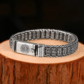 Handmade Lucky Buddhist Scripture Bead Bracelets for Men Customizable Length Jewelry