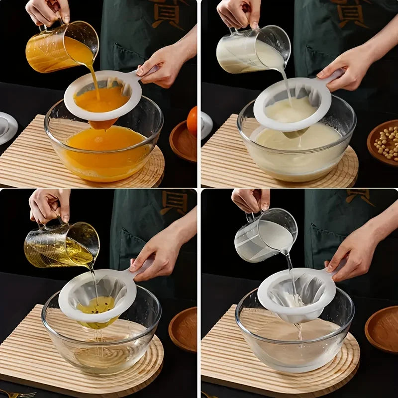 3-Piece Reusable Mesh Filter Set for Coffee Tea Juice Soy Milk Rice Wine - Durable & Easy Clean