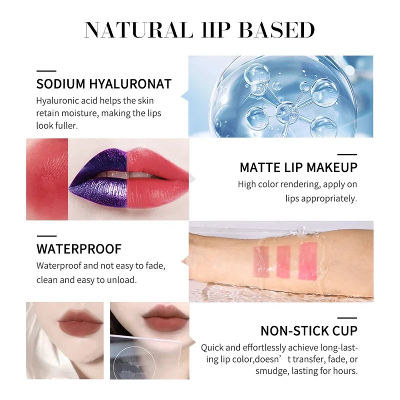 Matte Peel-Off Lip Stain - Waterproof Lip Tint & Lip Gloss - Long-Lasting Lip Makeup