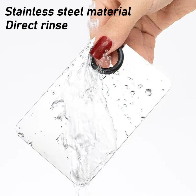 Professional Makeup Mixing Palette Stainless Steel 2-Pack - Cosmetic Spatula Set