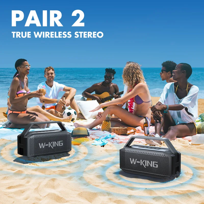 Portable Waterproof Bluetooth Speaker 100W Deep Bass Outdoor Loud Stereo