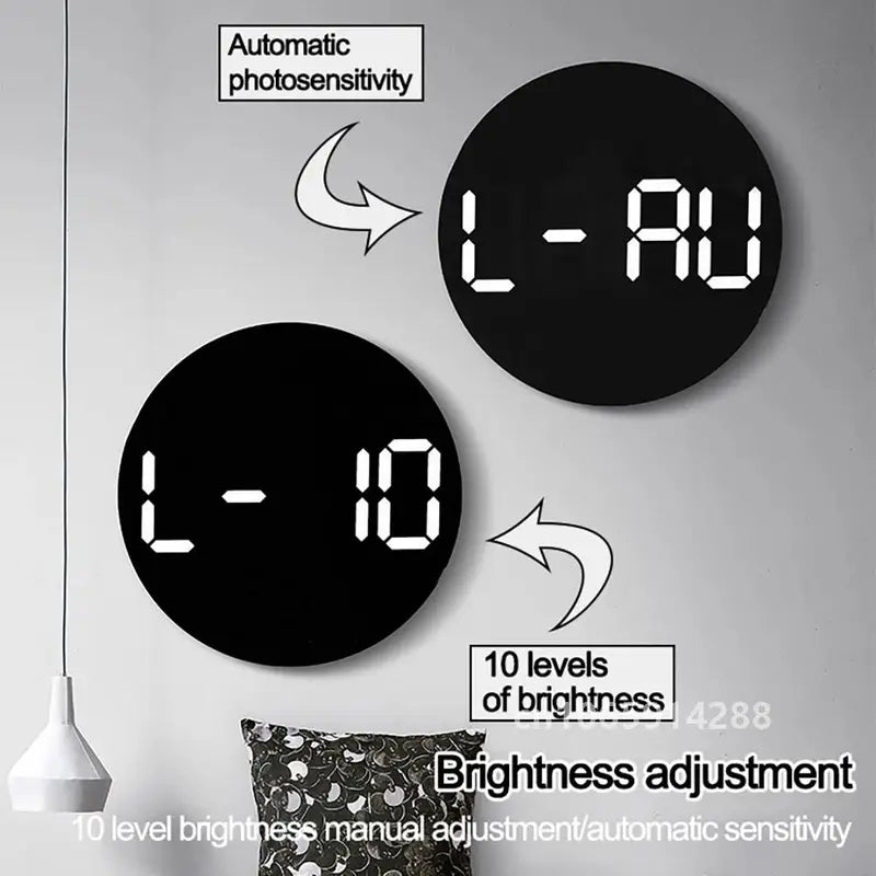 Large Screen LED Wall Clock with Remote Control for Home Office & Classroom