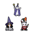 Halloween Animal Enamel Pin Set — Frog Wizard Brooches for Kids & Friends