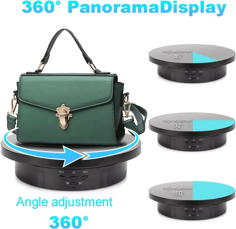 3 in 1 Electric Rotating Display Stand for Photography & Video 360° Turntable