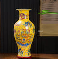 Chinese Ceramic Jiulong Luminous Vase - Antique Home Decor & Living Room Ornament