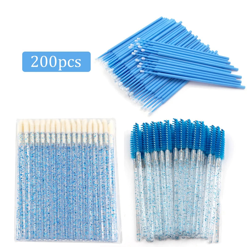 Makeup Brush Set with Eyelash and Lip Applicators - 200 Pcs Beauty Tools Kit