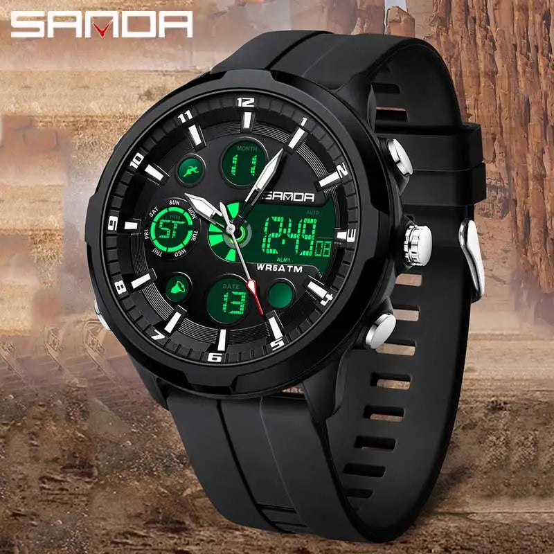 Digital Military Sports Watch for Men - Waterproof Quartz Wristwatch