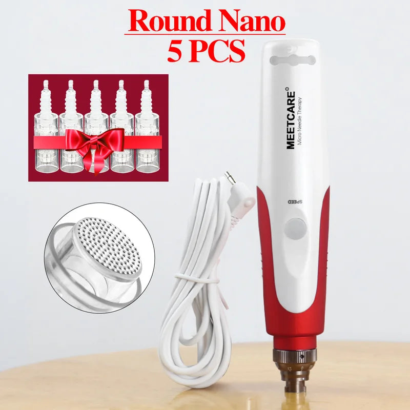 Wireless Microneedling Pen 0.2mm with Adjustable Speed & Cartridge Needles