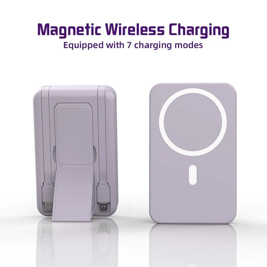 10000mAh Magnetic Wireless Power Bank with Fast Charging & Portable Stand