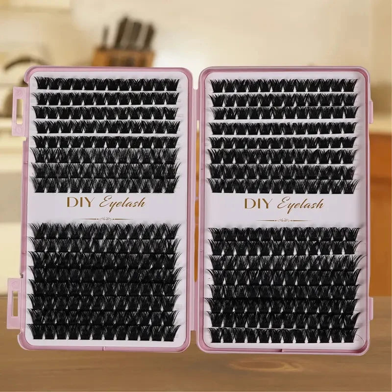 False Eyelash Extension Kit - Individual D-Roll, Multiple Lengths, Easy Application, Odorless for Home Use