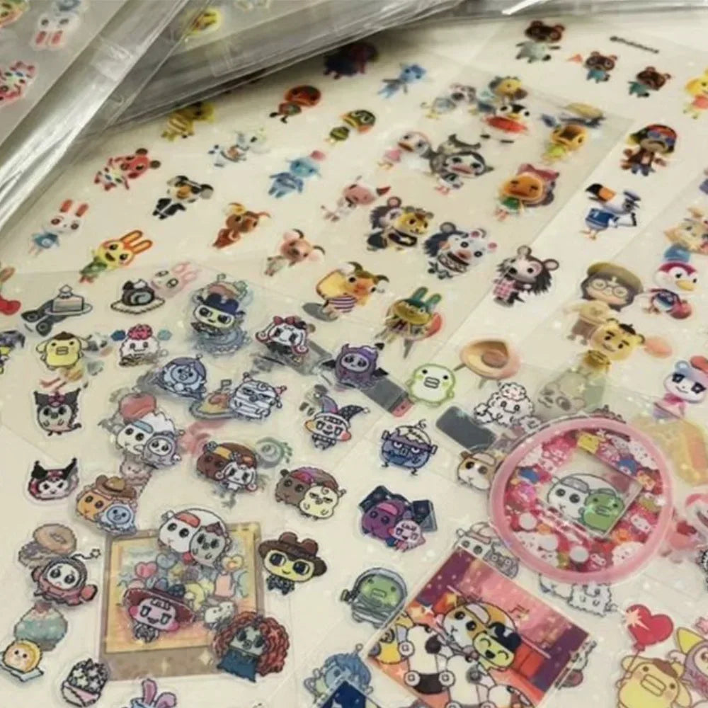 8pcs Anime Pixel Graph Sticker Set for Phone & Desktop Decoration - Tamagotchi Style