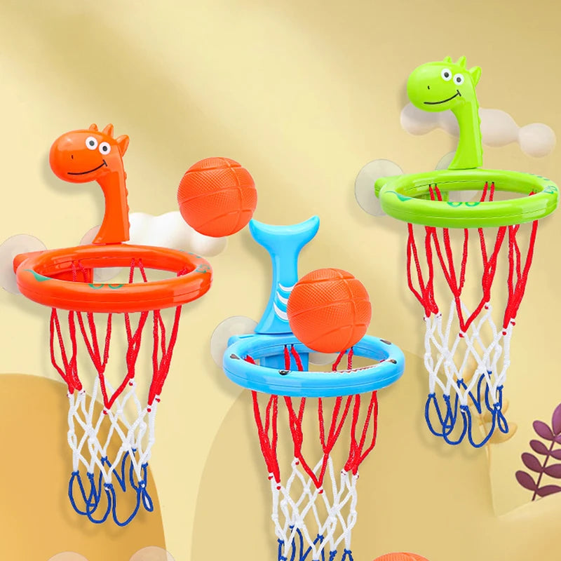 Baby Bath Toy Water Play Set with Basketball Hoop & 3 Balls - Suction Cup Pool Toy for Kids