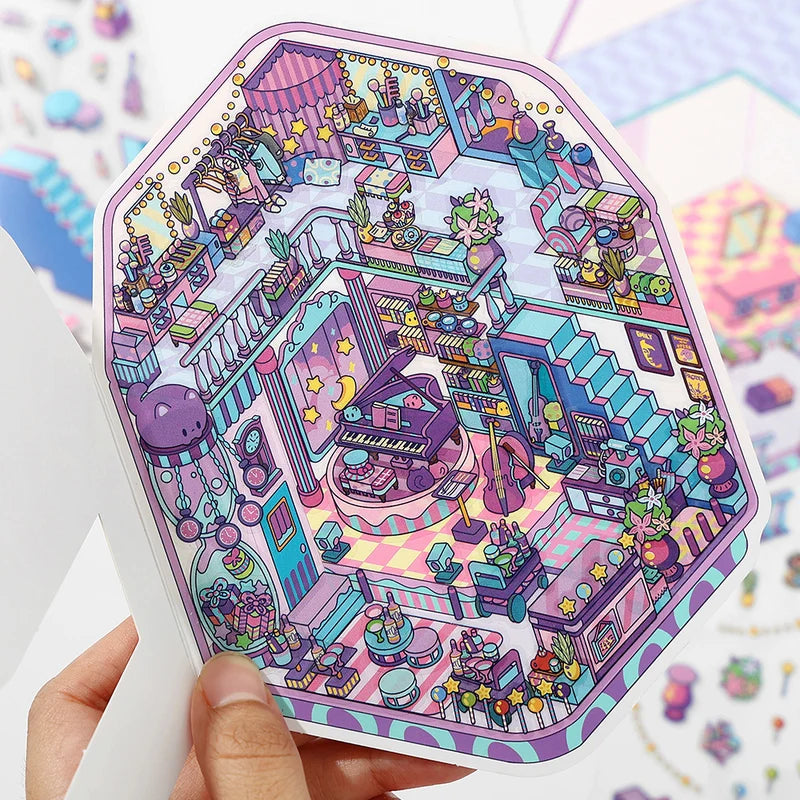 Kawaii Starry Sky Scene Sticker Set for Kids DIY Craft Cabin Decor Festival Gift
