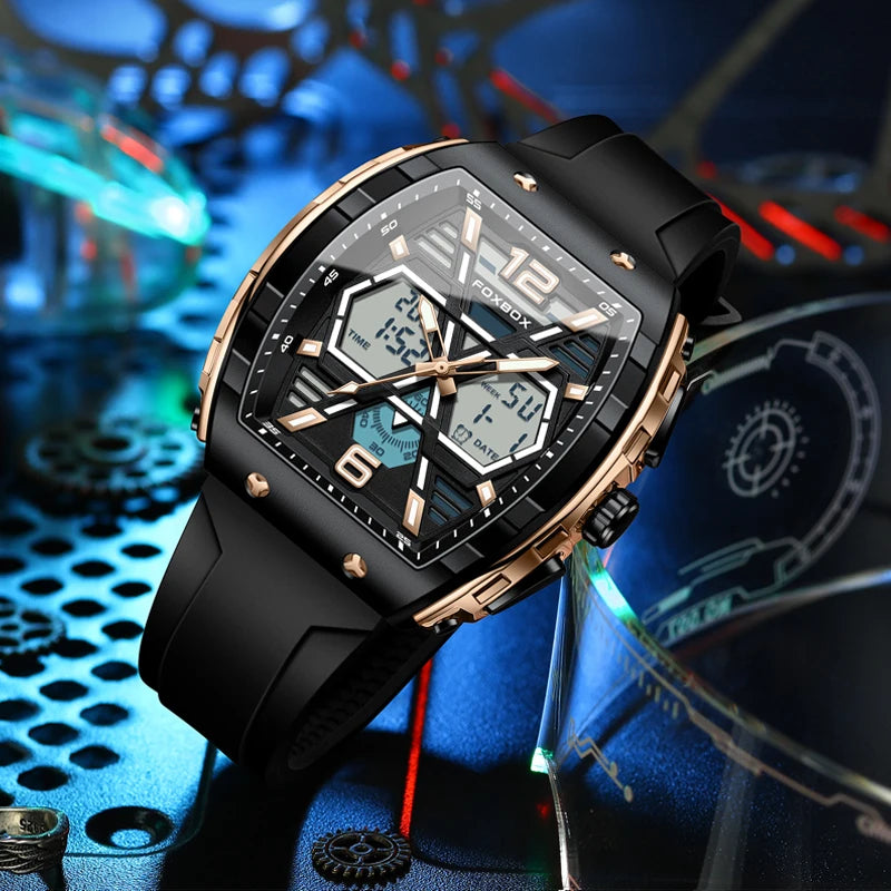 Men's Digital Military Watch 50m Waterproof LED Quartz Sport Wristwatch
