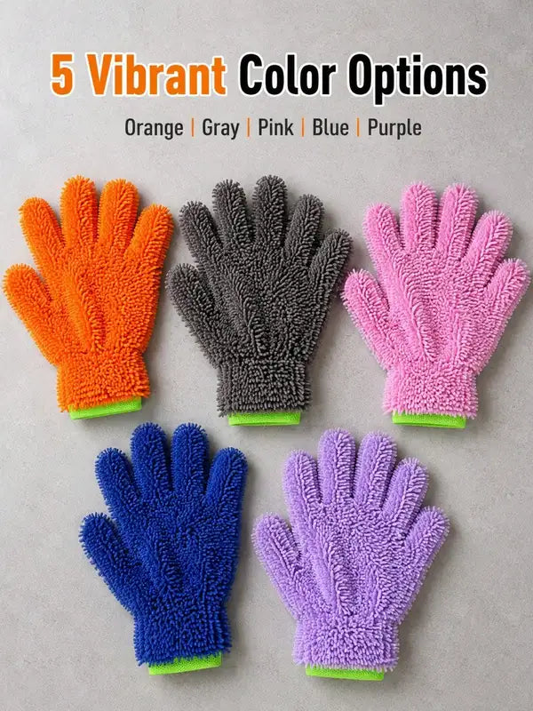 Double-Sided Chenille Car Wash Mitt - Scratch-Free Auto Cleaning Glove