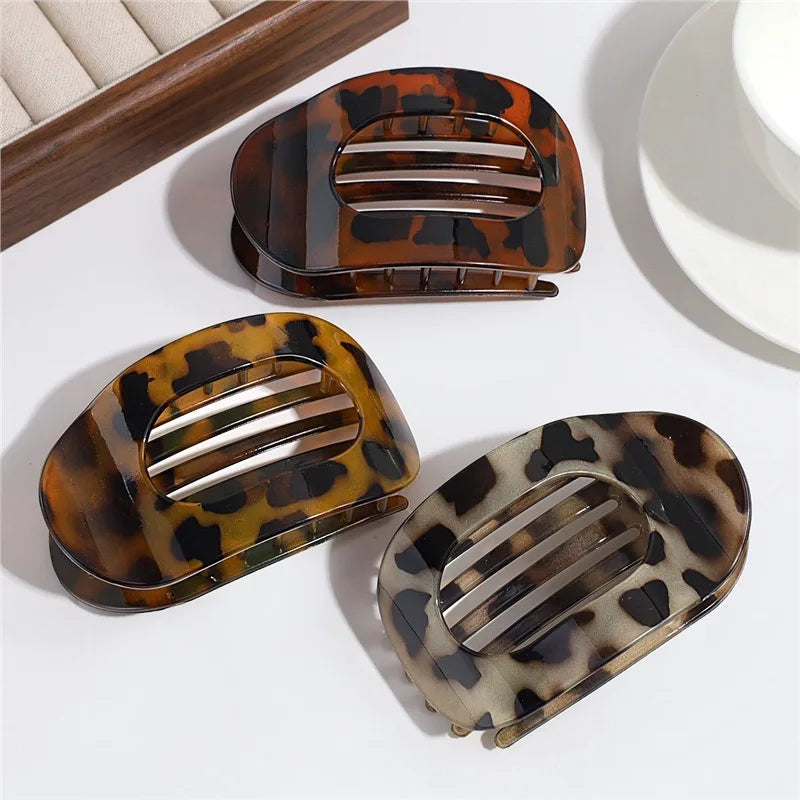 Oval Flat Hair Claw Clips for Women Matte Duckbill Hair Accessories Simple Hair Ornament