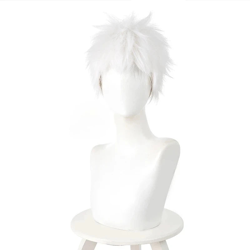Anime Cosplay Wig - White Short Hair for Role Play & Halloween Costume
