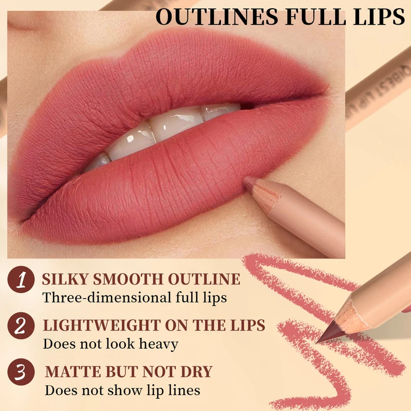12-Color Matte Lipstick & Lipliner Set Waterproof Long Lasting Cosmetics