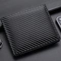 Men's Carbon Fiber Wallet with Zipper Change Holder - Slim Card & Bill Organizer