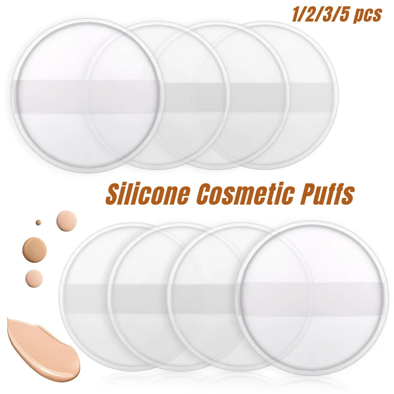 Silicone Makeup Puff Set - Reusable Soft Beauty Sponges for Liquid & Cream Foundations