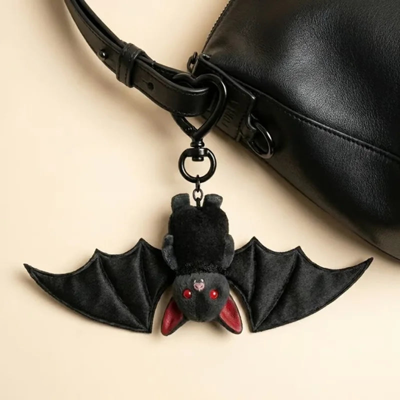 Transformable Plush Bat Keychain - Gothic Halloween Bag Charm & Pendant