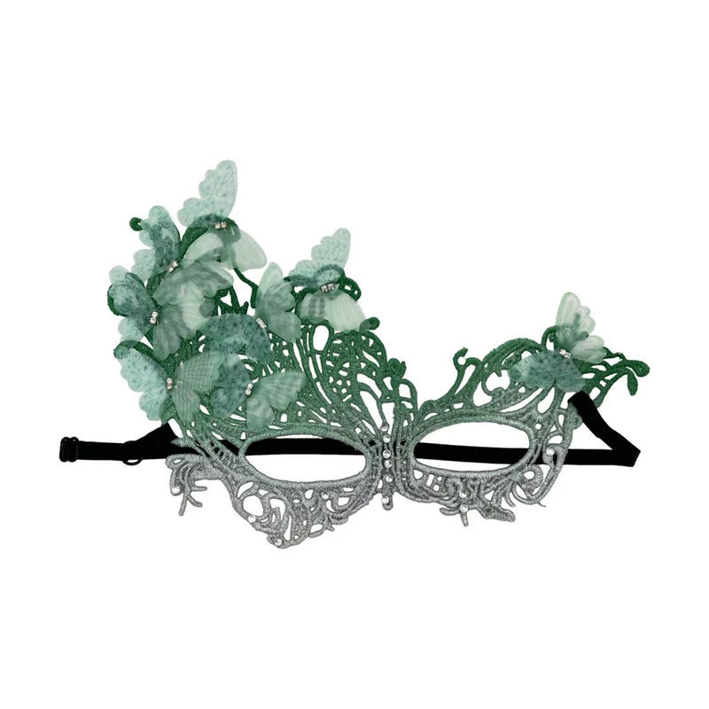 Lightweight Gradient Butterfly Masquerade Mask with Lace Hollow Design for Parties and Weddings